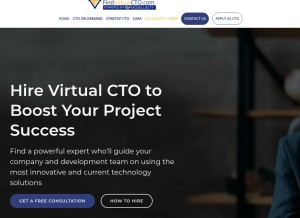 How findvirtualcto.com looks like on a tablet such as an iPad.