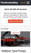 How finehomebuilding.com looks like on a mobile device such as an iPhone.