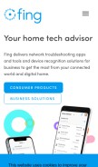 How fing.com looks like on a mobile device such as an iPhone.