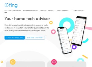 How fing.com looks like on a tablet such as an iPad.