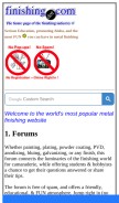 How finishing.com looks like on a mobile device such as an iPhone.