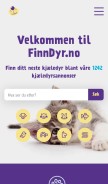 How finndyr.no looks like on a mobile device such as an iPhone.