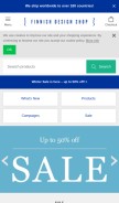 How finnishdesignshop.com looks like on a mobile device such as an iPhone.