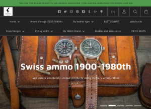 How finwatchstraps.com looks like on a tablet such as an iPad.