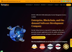 How firebeetechnoservices.com looks like on a tablet such as an iPad.