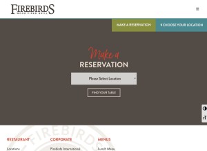 How firebirdsrestaurants.com looks like on a tablet such as an iPad.