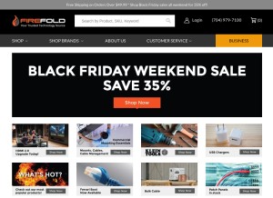How firefold.com looks like on a tablet such as an iPad.