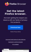 How firefox.com looks like on a mobile device such as an iPhone.