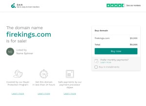 How firekings.com looks like on a tablet such as an iPad.