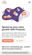 How firepush.io looks like on a mobile device such as an iPhone.
