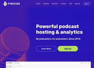 How fireside.fm looks like on a tablet such as an iPad.