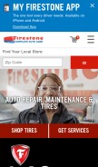 How firestonecompleteautocare.com looks like on a mobile device such as an iPhone.