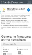 How firmadecorreo.com looks like on a mobile device such as an iPhone.
