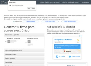 How firmadecorreo.com looks like on a tablet such as an iPad.