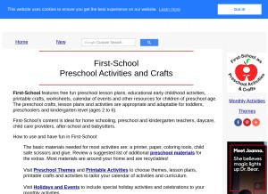 How first-school.ws looks like on a tablet such as an iPad.