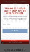How firstaidbeauty.com looks like on a mobile device such as an iPhone.