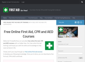 How firstaidforfree.com looks like on a tablet such as an iPad.