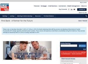 How firstbanks.com looks like on a tablet such as an iPad.