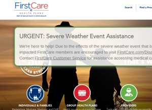 How firstcare.com looks like on a tablet such as an iPad.