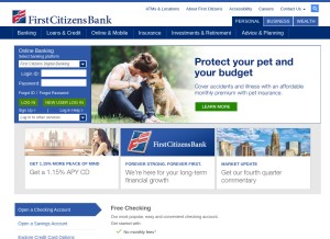 How firstcitizens.com looks like on a tablet such as an iPad.