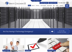 How firstcolumn.com looks like on a tablet such as an iPad.