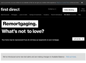 How firstdirect.com looks like on a tablet such as an iPad.