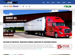 How firstfleetinc.com looks like on a tablet such as an iPad.