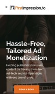 How firstimpression.io looks like on a mobile device such as an iPhone.