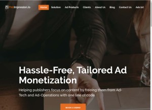 How firstimpression.io looks like on a tablet such as an iPad.
