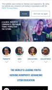 How firstinspires.org looks like on a mobile device such as an iPhone.