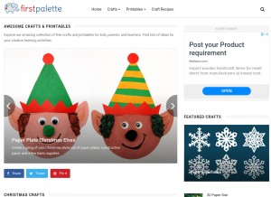 How firstpalette.com looks like on a tablet such as an iPad.