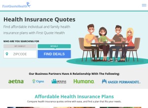 How firstquotehealth.com looks like on a tablet such as an iPad.
