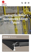 How firstsolar.com looks like on a mobile device such as an iPhone.