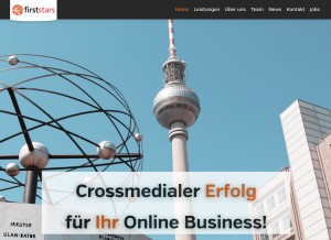 How firststars.de looks like on a tablet such as an iPad.
