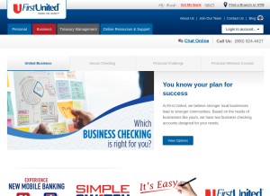 How firstunitedbank.com looks like on a tablet such as an iPad.