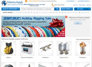 How fisheriessupply.com looks like on a tablet such as an iPad.