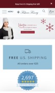 How fishersfinery.com looks like on a mobile device such as an iPhone.