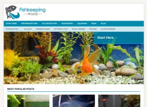 How fishkeepingworld.com looks like on a tablet such as an iPad.