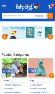 How fishpond.com looks like on a mobile device such as an iPhone.