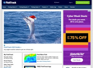 How fishtrack.com looks like on a tablet such as an iPad.