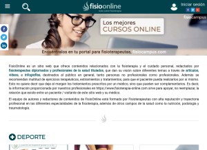 How fisioterapia-online.com looks like on a tablet such as an iPad.