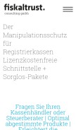 How fiskaltrust.at looks like on a mobile device such as an iPhone.