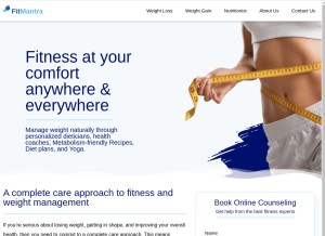 How fitmantraonline.com looks like on a tablet such as an iPad.