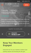 How fitmetrix.io looks like on a mobile device such as an iPhone.