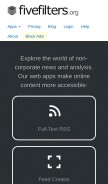 How fivefilters.org looks like on a mobile device such as an iPhone.