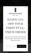 How fivestoryny.com looks like on a mobile device such as an iPhone.