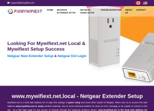 How fixmywifiext.net looks like on a tablet such as an iPad.