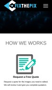How fixthepix.com looks like on a mobile device such as an iPhone.