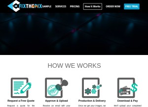How fixthepix.com looks like on a tablet such as an iPad.