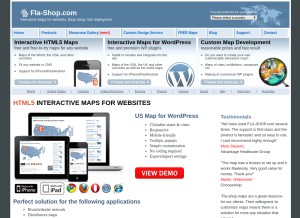How fla-shop.com looks like on a tablet such as an iPad.
